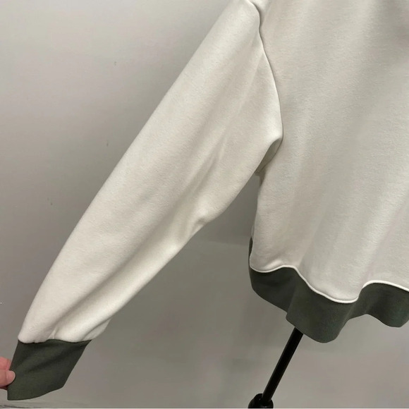 Fabletics Catarina Mock Neck Half Zip Pullover 1X White Dove/Safari - Picture 6 of 11